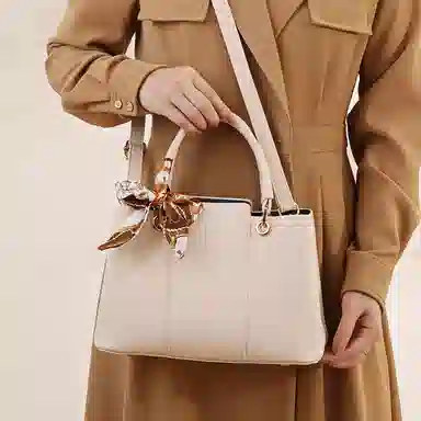 老人头 新中式简约百搭通勤上班中年妈妈托特包 合成革 单肩斜挎手提包 女款 多色