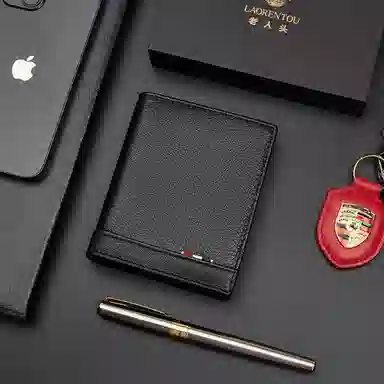 老人头 时尚商务简约高级感 头层牛皮 钱包 男款 黑色