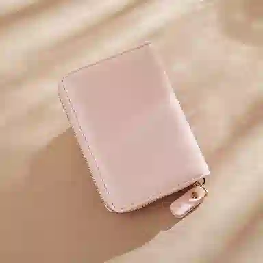 老人头 简约时尚多功能高级感短款纯色卡包票夹 合成革 钱包女士 女款 黑色/蓝色/粉色/棕色