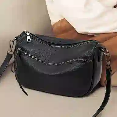 老人头 简约百搭纯色 头层牛皮 单肩包 女款 多色