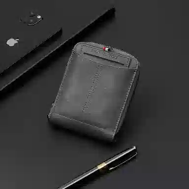 老人头 时尚简约多功能轻便小巧便携 合成革 钱包 男款 多色