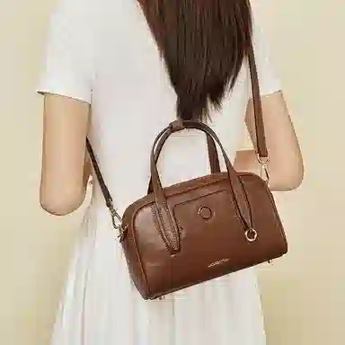 老人头 复古时尚高级设计感日常通勤 牛皮 单肩斜挎手提包 女款 多色