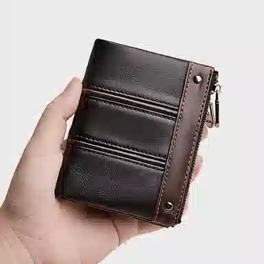 老人头 小众设计便携短款多卡位 牛皮 钱包 男女同款情侣款 多色