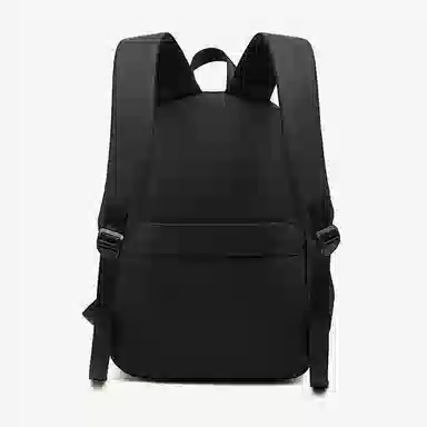 老人头 高街机能风休闲纯色百搭通勤大容量旅行电脑背包 织物 双肩包 男女同款情侣款 黑色