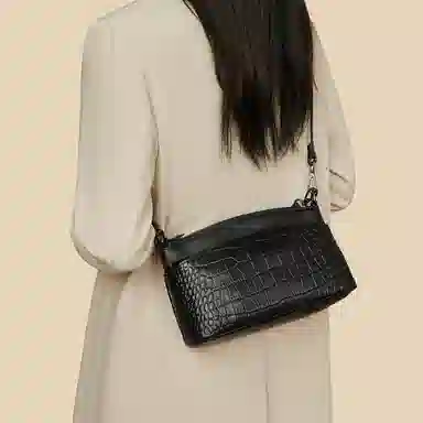 老人头 质感 牛皮 腋下斜挎包 常规 男款 灰色/黑色