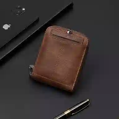 老人头 时尚简约多功能轻便小巧便携 合成革 钱包 男款 多色