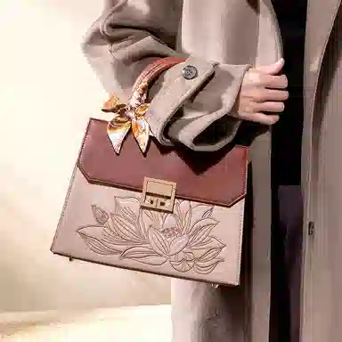 老人头 新中式国风时尚潮流 合成革 单肩斜挎手提包 常规 女款 多色