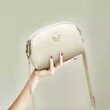 老人头 百搭简约时尚笑脸 头层牛皮 单肩包 女款 多色