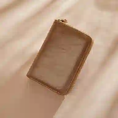 老人头 简约时尚多功能高级感短款纯色卡包票夹 合成革 钱包女士 女款 黑色/蓝色/粉色/棕色