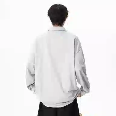 MIIOW Trend Party Series Vintage Loose Long Sleeve Polo