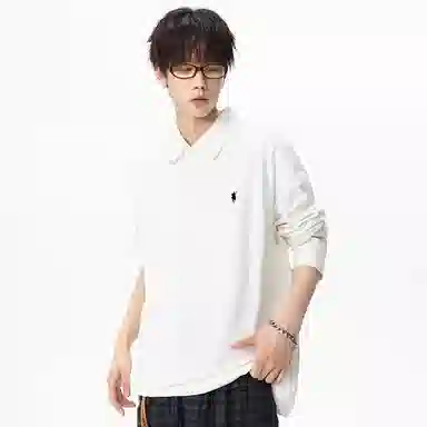 MIIOW Trend Party Series Vintage Loose Long Sleeve Polo