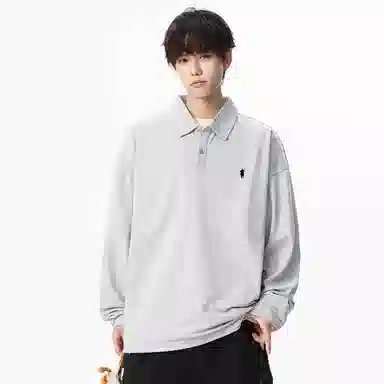 MIIOW Trend Party Series Vintage Loose Long Sleeve Polo