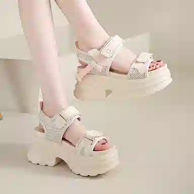 美洲爵士 一字带软底 休闲运动 沙滩凉鞋 女