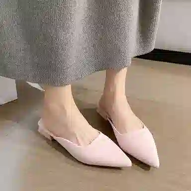 美洲爵士 简约经典百搭舒适通勤 车缝线 防臭包头拖鞋 女