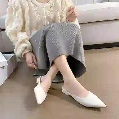 美洲爵士 简约经典百搭舒适通勤 车缝线 防臭包头拖鞋 女