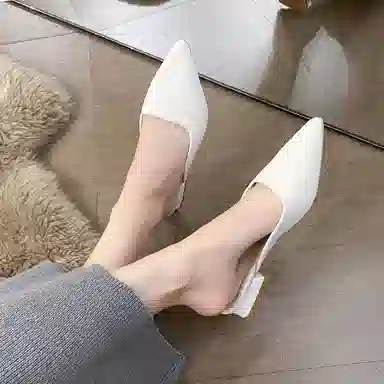 美洲爵士 简约经典百搭舒适通勤 车缝线 防臭包头拖鞋 女