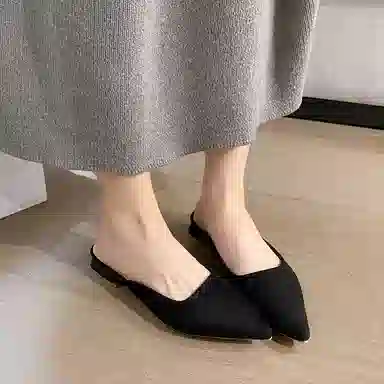 美洲爵士 简约经典百搭舒适通勤 车缝线 防臭包头拖鞋 女