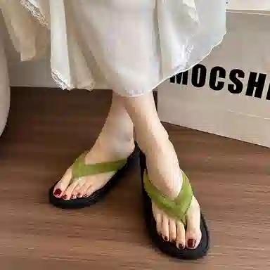 美洲爵士 平底舒适百搭简约沙滩人字拖鞋 女