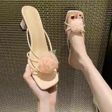 美洲爵士 花朵仙女风 橡胶底人字拖鞋 女