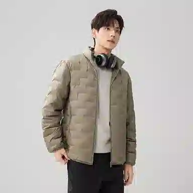 红豆 休闲轻薄长袖居家通勤羽绒服 男款