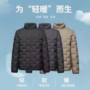 红豆 休闲轻薄长袖居家通勤羽绒服 男款