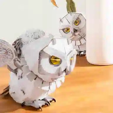 博物文创 天空系列雪鸮 猫头鹰 拼装模型