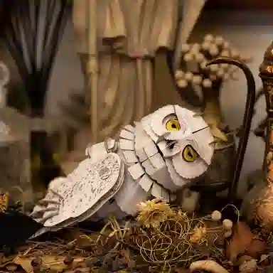 博物文创 天空系列雪鸮 猫头鹰 拼装模型