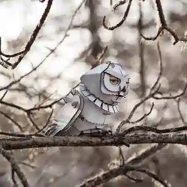 博物文创 天空系列雪鸮 猫头鹰 拼装模型