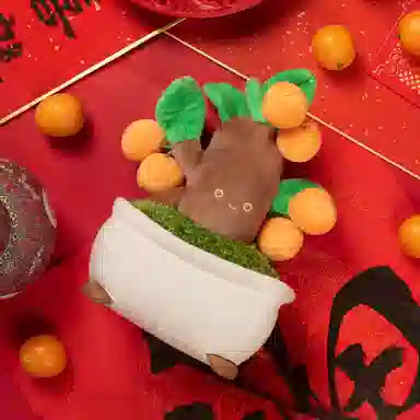 博物文创 盆栽 金桔树 毛绒