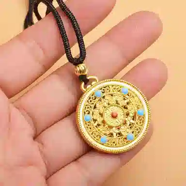 【正财偏财滚滚来】 千桐 转动罗盘风生水起！ 新中式国潮复古风八宝花盘#好运 合金 挂件 男女同款情侣款