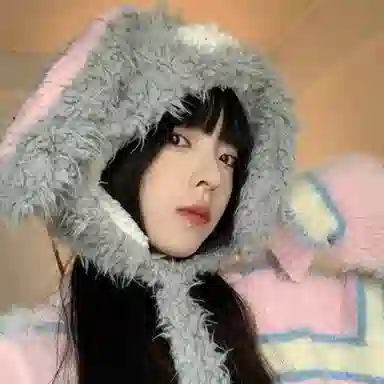 千桐 甜甜小兔软萌可爱套头护耳百搭甜美冬季暖系通勤出行 棉 绒线帽 女款