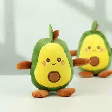 千桐 卡通牛油果治愈可爱少女心玩偶蔬菜水果创意手机绳包包挂饰行李箱#好运 毛绒 挂件 男女同款情侣款