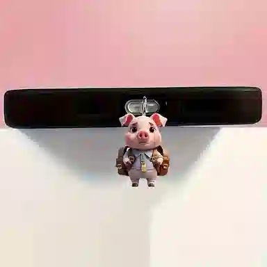 千桐 萌萌小猪 创意手机防尘塞 小书包可爱时尚潮流装饰 亚克力 挂件 男女同款情侣款