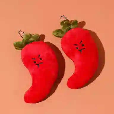 千桐 创意可爱小辣椒治愈水果蔬菜 手机绳包包挂饰行李箱卡通玩偶#好运 毛绒 挂件 男女同款情侣款