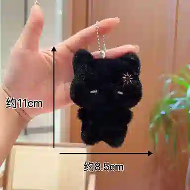 【会吱吱叫的猫咪】 千桐 可爱猫猫玩偶绒绒煤球萌萌少女心百搭钥匙包包挂饰 毛绒 挂件 男女同款情侣款