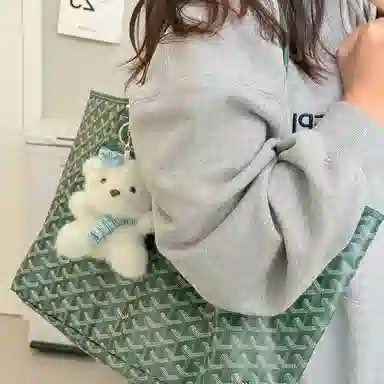 千桐 小白熊蓝色围巾围脖款可爱陪伴治愈百搭书包玩偶公仔 毛绒 挂件 男女同款情侣款