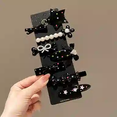 【多彩发卡8件套】 千桐 女侧边刘海夹甜酷多巴胺一字夹子 小发头饰发饰 洗脸 出门 聚会必备 亚克力 发夹 男女同款情侣款