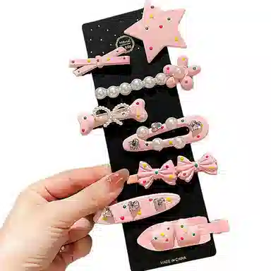 【多彩发卡8件套】 千桐 女侧边刘海夹甜酷多巴胺一字夹子 小发头饰发饰 洗脸 出门 聚会必备 亚克力 发夹 男女同款情侣款