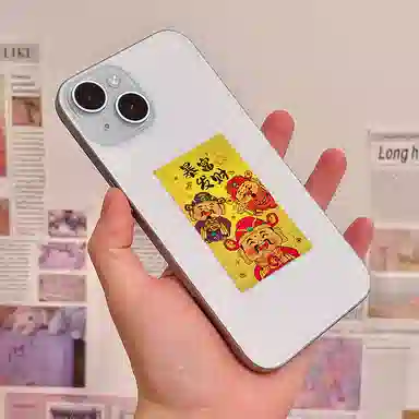 【暴富发财】 千桐 国潮新中式寓意吉祥个性创意瑞光财运手机贴包包贴#好运 合金 挂件 男女同款情侣款