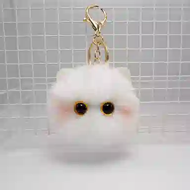 千桐 猫猫头钥匙扣玩具包包汽车小挂饰 可爱公仔小猫咪卡通治愈 创意手机绳 行李箱  卡通玩偶 毛绒 挂件 男女同款情侣款