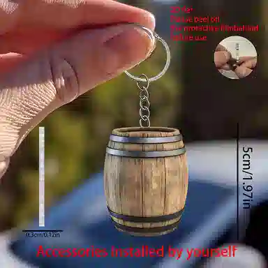 千桐 复古木桶平面创意个性经典书包背包可爱时尚潮流 亚克力 挂件 男女同款情侣款