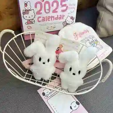 千桐 可爱甜美毛茸茸折耳兔 毛绒 发夹 女款