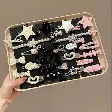 【多彩发卡8件套】 千桐 女侧边刘海夹甜酷多巴胺一字夹子 小发头饰发饰 洗脸 出门 聚会必备 亚克力 发夹 男女同款情侣款