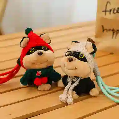 【显眼包已上线】 千桐 萌趣蜜蜂小狗玩偶包包手机行李箱公仔钥匙扣小众高级感 毛绒 挂件 男女同款情侣款