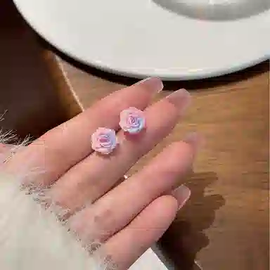 【鲜花耳饰套装】 千桐 甜美清新彩色花朵 小巧精致 不重样 防过敏 塑料 耳钉 男女同款情侣款