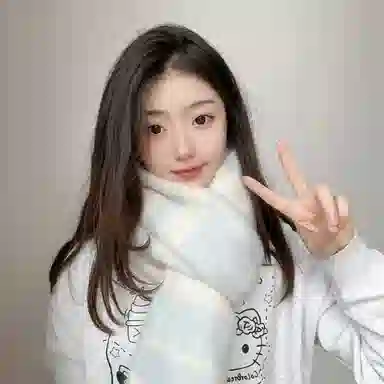 千桐 流苏浅蓝拼色条纹小清新温柔暖系晴空氛围感 涤纶、棉 绒线围巾 男女同款情侣款