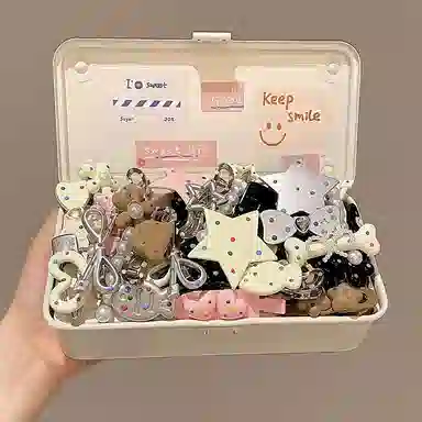 【多彩发卡8件套】 千桐 女侧边刘海夹甜酷多巴胺一字夹子 小发头饰发饰 洗脸 出门 聚会必备 亚克力 发夹 男女同款情侣款