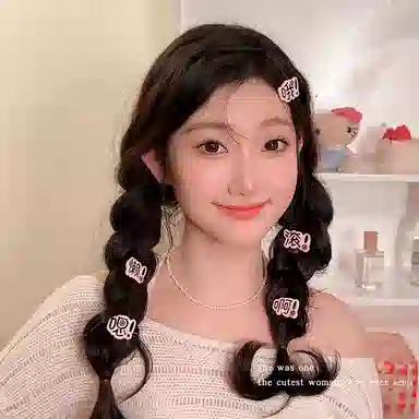 【超值五件套】 千桐 趣味文字搞怪创意可爱刘海高颜值侧边夹小众创意鸭嘴夹 亚克力 发夹 女款