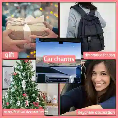 【笑眼弯弯，干净温暖】 千桐 治愈爱笑女孩可爱手捧玫瑰时尚汽车内饰潮流装饰挂饰 亚克力 挂件 男女同款情侣款