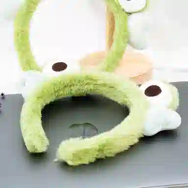 千桐 【冬季必备】可爱大眼萌蛙洗漱必备 大眼青蛙 防滑压 通束发 洗脸专用 布艺 发箍 女款